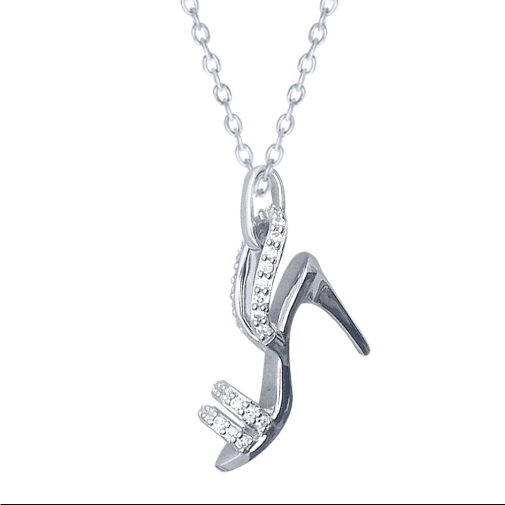 1/8 Carat t.w. Natural diamond, heel shoe pendant